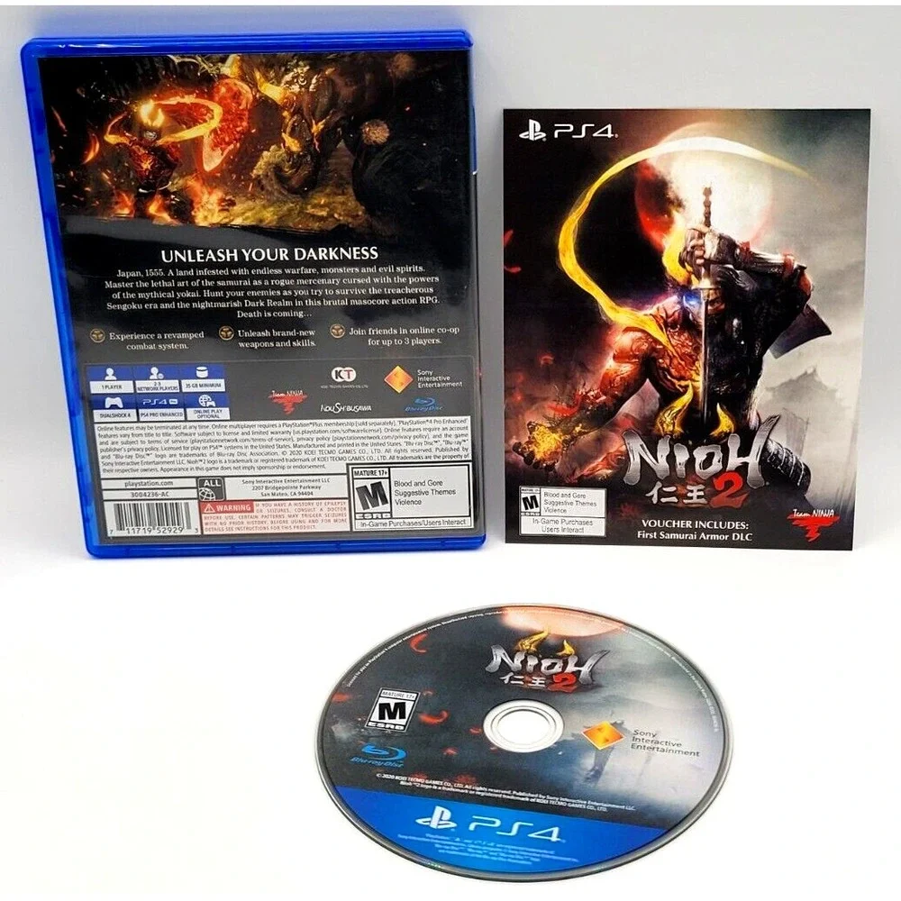 NIOH‎ 2 PLAYSTATION 4 GAME CIB COMPLETE IN BOX PS4 GAME TEAM NINJA
